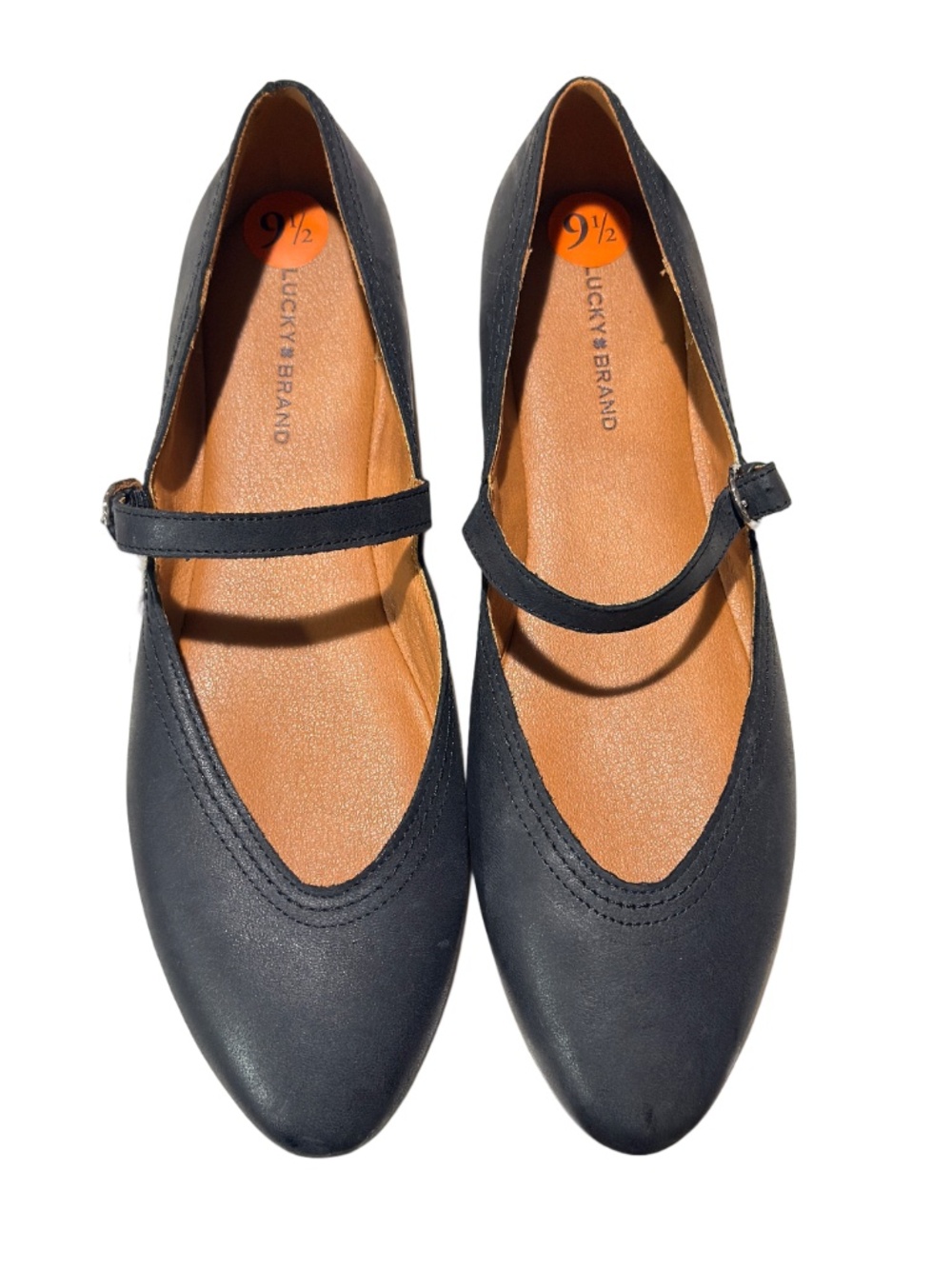 Lucky Brand Soft Black Mary Jane Flats with Adjustable Strap